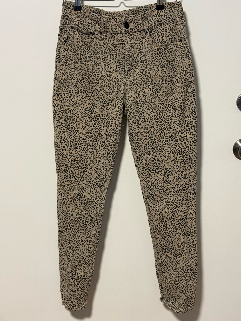 Seven7 Beige and Black Leopard Skinny Jeans